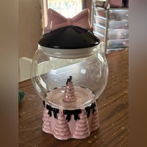🎀 Peppermint & Pine Light Up Pink Bow Candy Jar